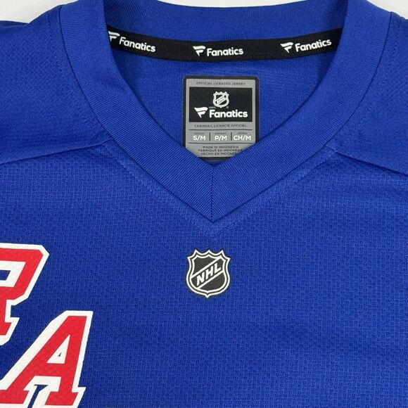 Fanatics New York Rangers Official NHL Jersey Youth Size M Hockey Tee Blue - Picture 6 of 8
